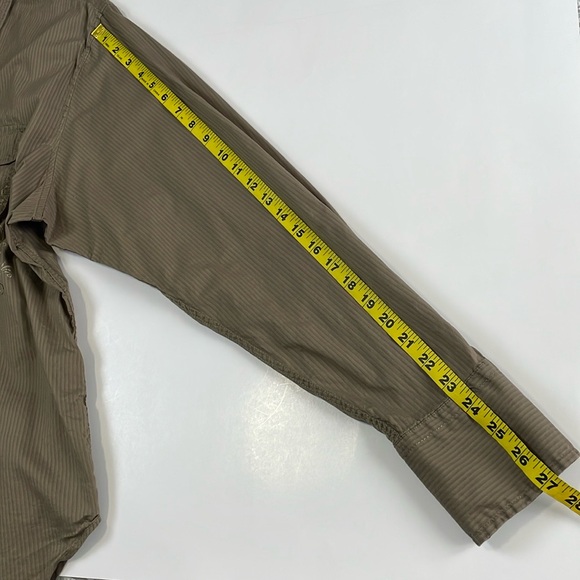 VTG GUESS Y2K Men’s Button Down Shirt Skull Graphics Print Size XXL Tan Stripes - Picture 16 of 16